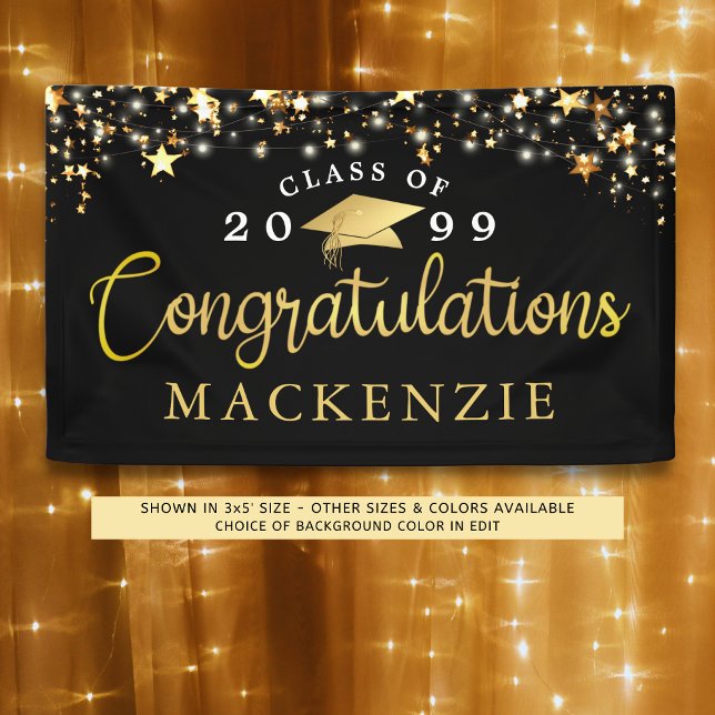 Graduation Congratulations Gold Stars Custom Colou Banner (Creator Uploaded)