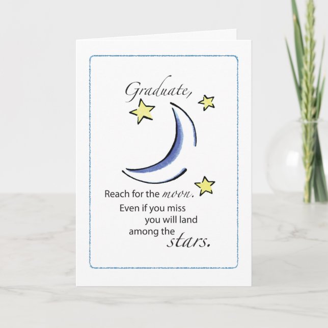 Graduation Congratulations, Graduate, Moon & Stars Card (Front)