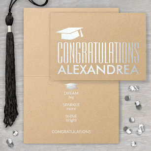 Graduation Congratulations Graduate Silver Real Foil Card