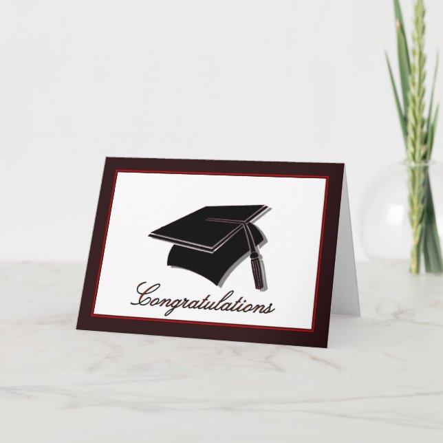 Graduation congratulations graduation cap diploma card (Front)
