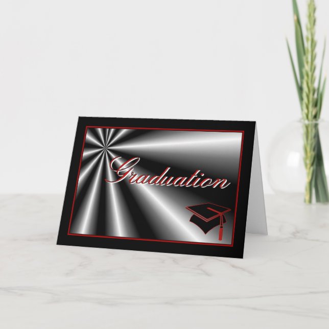 Graduation congratulations graduation cap diploma card (Front)