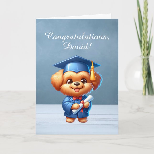 Graduation Congratulations - Happy Puppy Card (Front)