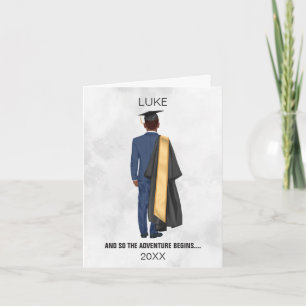 Graduation Congratulations Leavers Gown & Cap Man Holiday Card