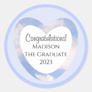 Graduation Congratulations Light Blue Sky Classic Round Sticker
