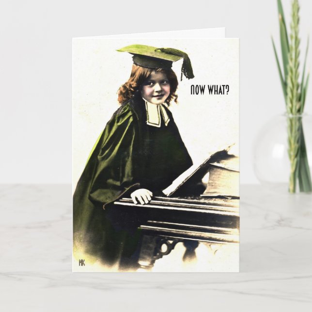 Graduation Congratulations Now What Greeting Card (Front)