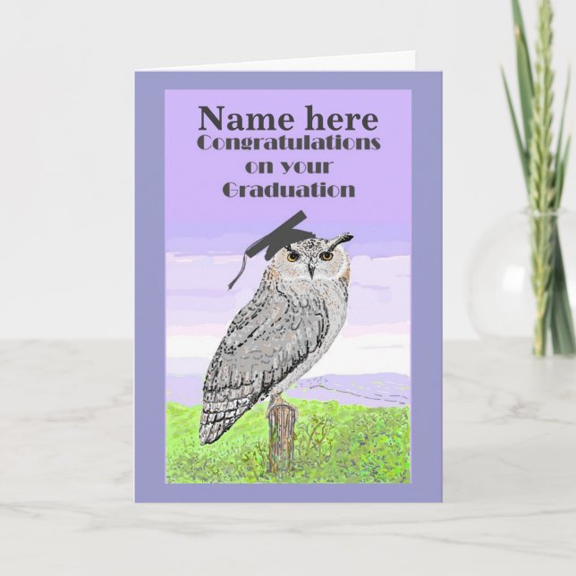 Graduation Congratulations Owl Card (Front)