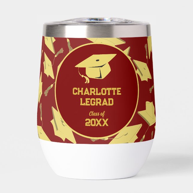 Graduation Congratulations Personalise Maroon Gold (Front)