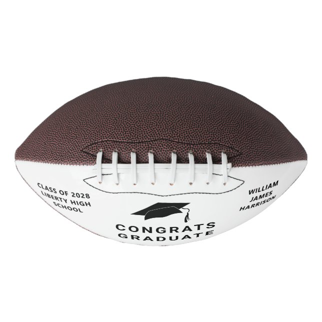 Graduation Congratulations Personalised American Football (Front)