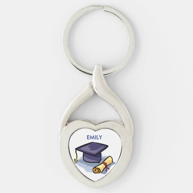 Graduation Congratulations Remember the Past Key Ring (Front)