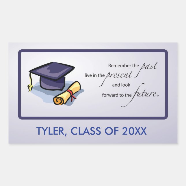 Graduation Congratulations Remember the Past Rectangular Sticker (Front)