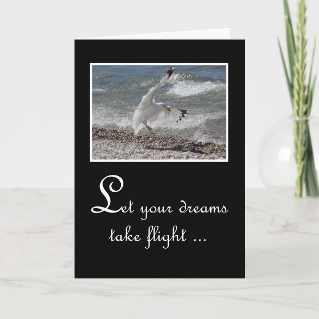 Graduation Congratulations - Seagull Taking Flight Card (Front)