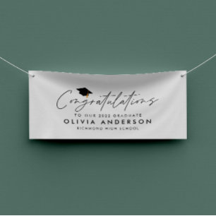 Graduation congratulations simple modern script banner