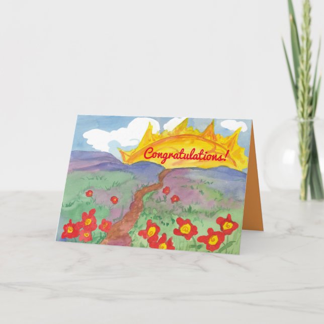 Graduation Congratulations Sunshine Horizon Card (Front)