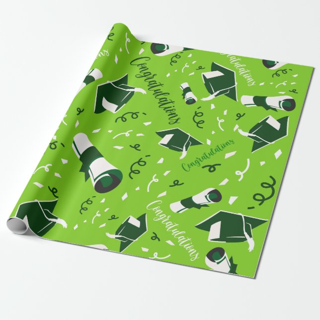 Graduation Congratulations Wrapping Paper (Unrolled)