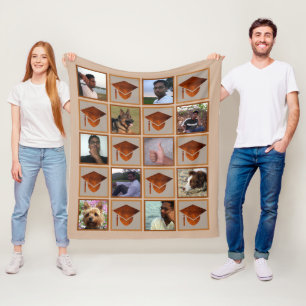 Graduation Copper Graduate Keepsake 10 Photo Fleece Blanket