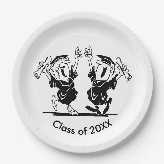 Graduation Couple Class of 20XX Paper Plates (Front)