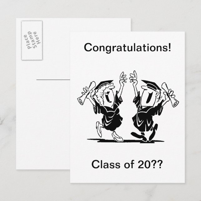 Graduation Couple or Friends Class of 20XX Announcement Postcard (Front/Back)