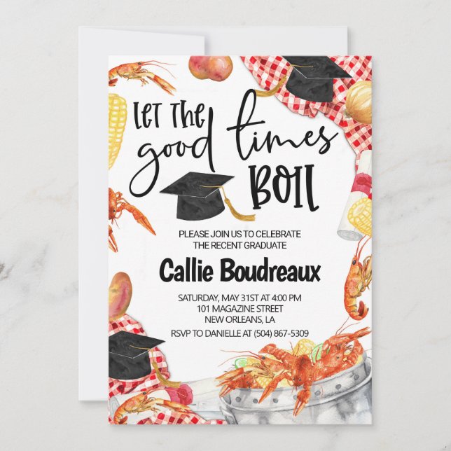 Graduation Crawfish Boil Invitation (Front)