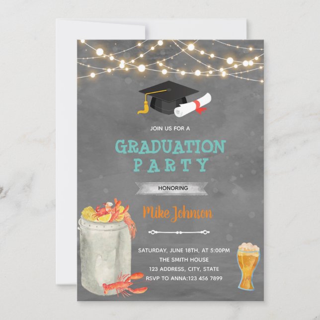 Graduation crawfish boil invitation (Front)