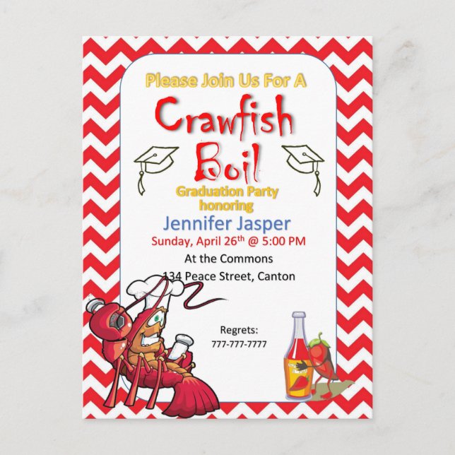 Graduation Crawfish Boil Party Invitation (Front)