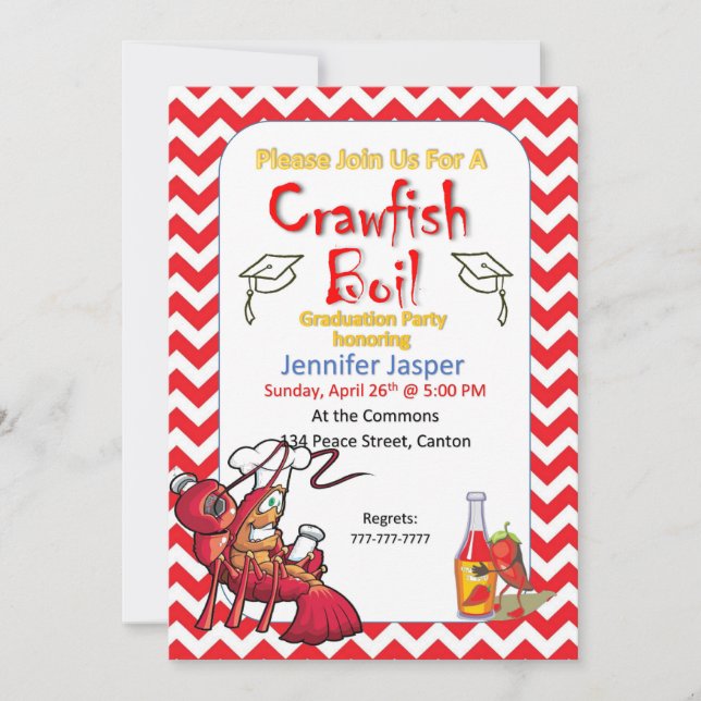 Graduation Crawfish Boil Party Invitation (Front)