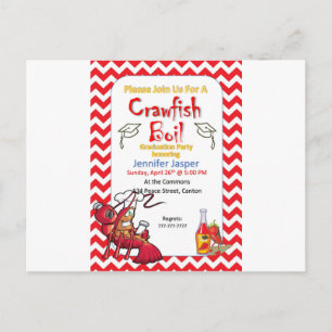 Graduation Crawfish Boil Party Invitation Postcard