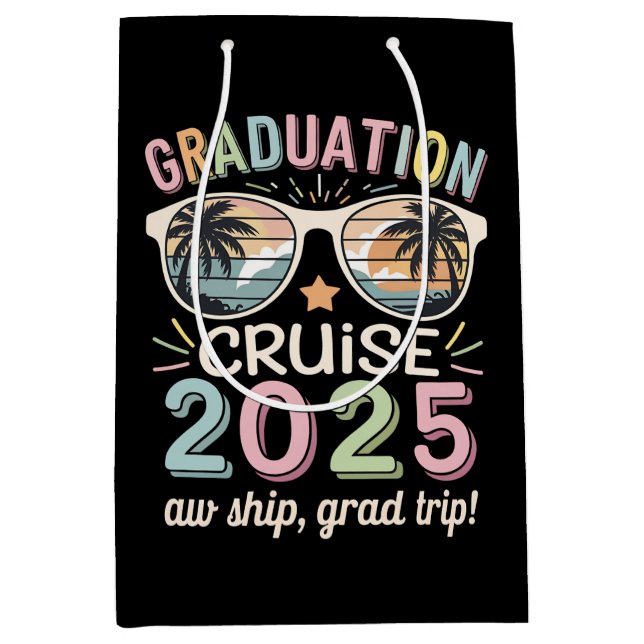 Graduation Cruise 2025 Graduate Cruising Squad Medium Gift Bag (Front)
