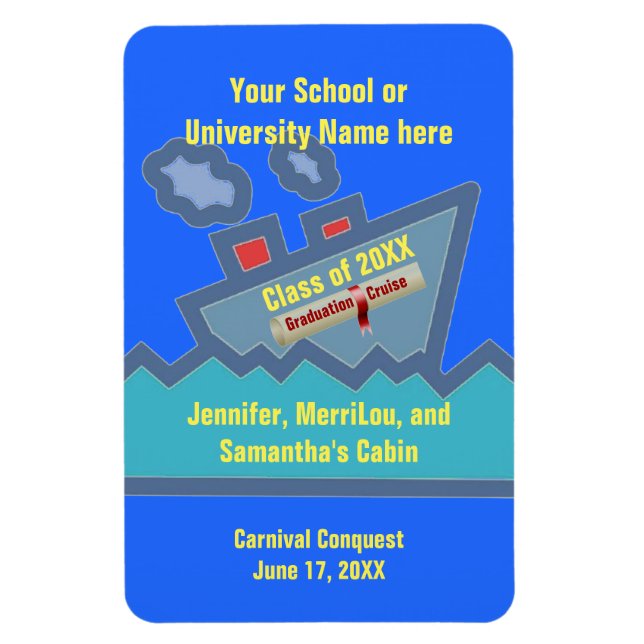 Graduation Cruise Personalized Cabin Door Marker Magnet (Vertical)