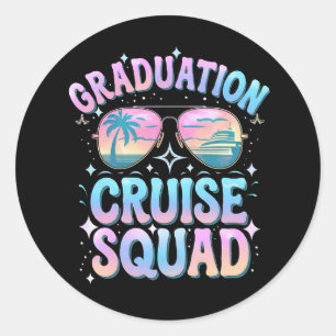 Graduation Cruise Squad Cruising Ship Retro Classic Round Sticker