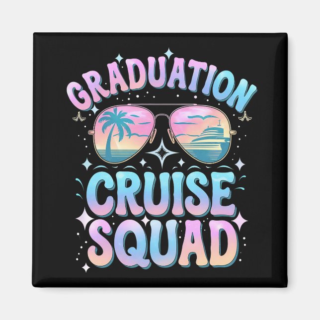 Graduation Cruise Squad Cruising Ship Retro Magnet (Front)