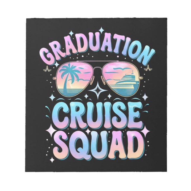 Graduation Cruise Squad Cruising Ship Retro Notepad (Front)