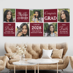 Graduation Custom 5 Photo Collage Congrats Grad Banner