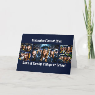 Graduation custom 7 photo collage with text grads card