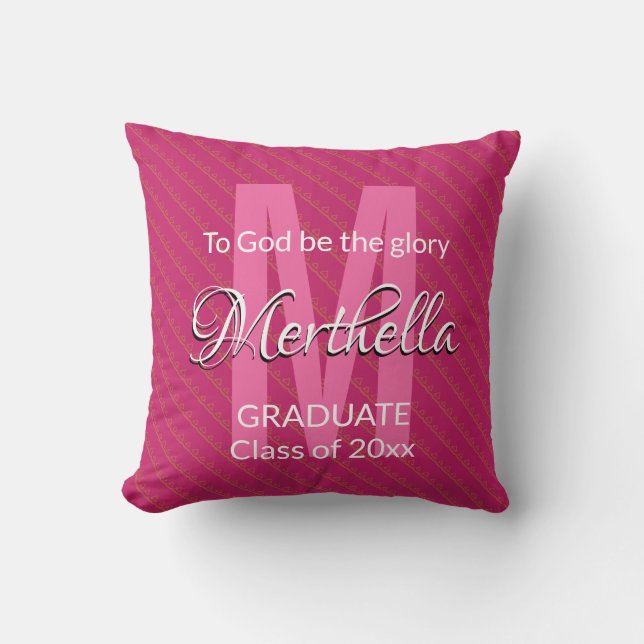 Graduation Custom Keepsake TO GOD BE THE GLORY Cushion (Front)