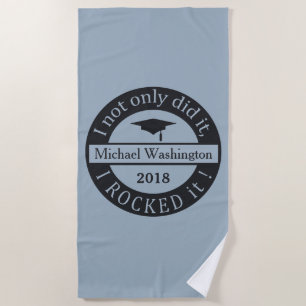 Graduation custom name & year beach towel