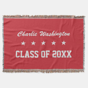 Graduation custom name, year & colour throw blanket