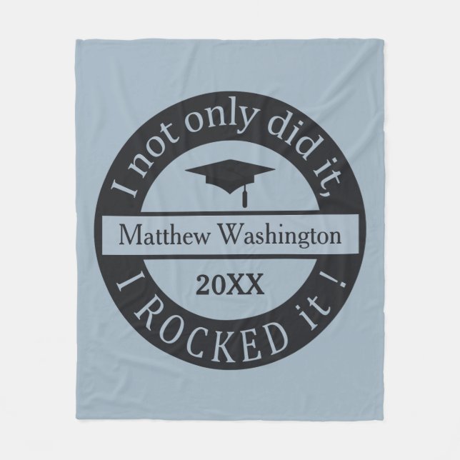 Graduation custom name & year fleece blanket (Front)
