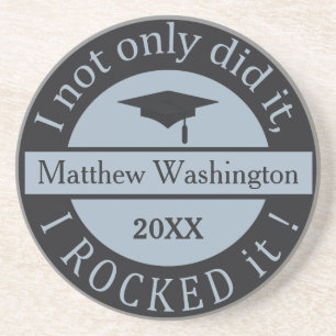Graduation custom name & year sandstone coaster