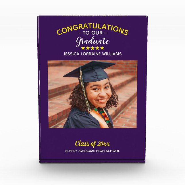 Graduation Custom Photo Congratulations Graduate Block (Front)
