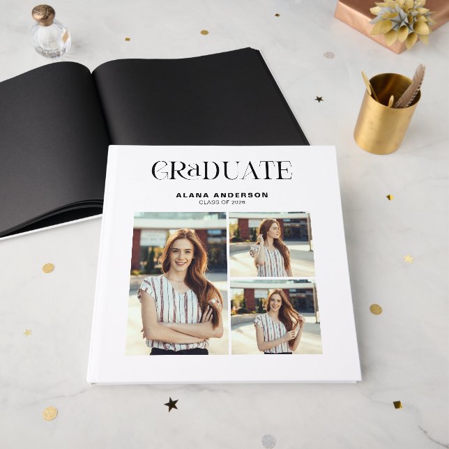 Graduation Custom Photo Memory Book Autograph (Front Open)