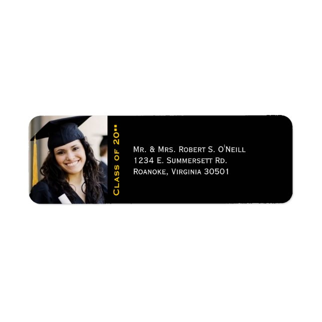 Graduation Custom Photo Return Address Labels (Front)