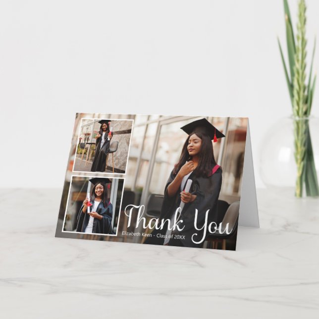 Graduation Custom Photo  Thank You Card (Front)