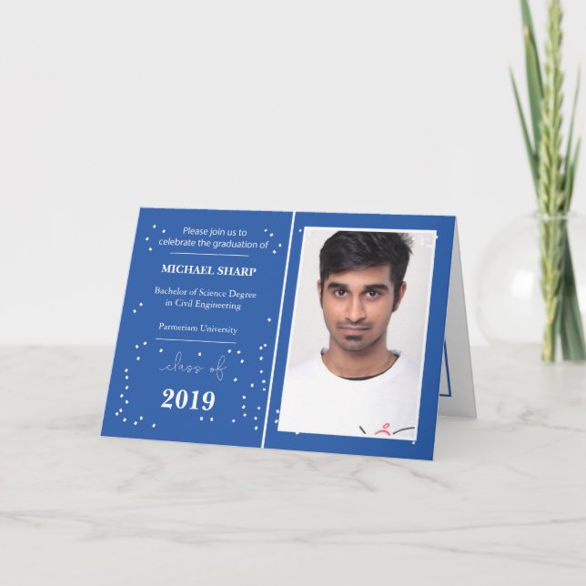 Graduation Customisable Announcement  Invitation (Front)