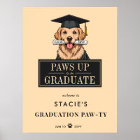 Graduation Cute Golden Retriever Dog Welcome Sign