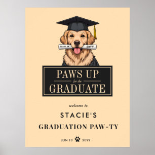 Graduation Cute Golden Retriever Dog Welcome Sign