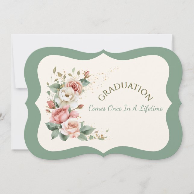 Graduation Daughter Floral Bouquet Invitation (Front)