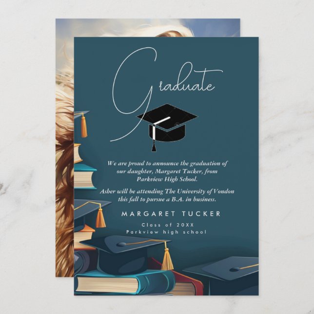 Graduation daughter I Cap Announcement (Front/Back)