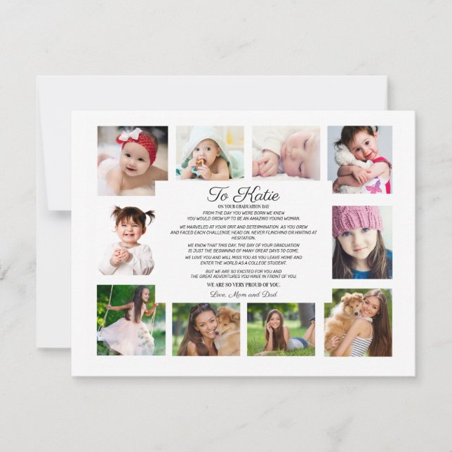 Graduation Day 10 Photo To Daughter   (Front)