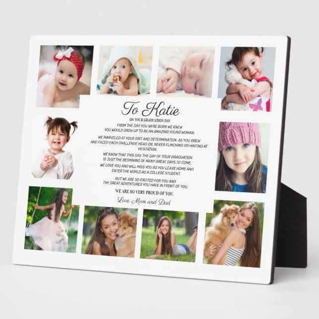 Graduation Day 10 Photo To Daughter Sentimental Plaque (Side)