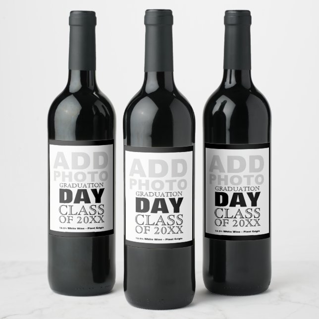 Graduation Day Class Customisable Photo Wine Label (Bottles)